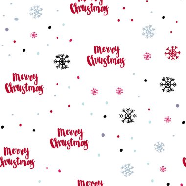 Açık mavi, kırmızı renkli kar taneleri ile sorunsuz doku vektör. Soyut şablonundaki kar ile renkli resimde parlayan. Kartvizit, Web siteleri için şablon.