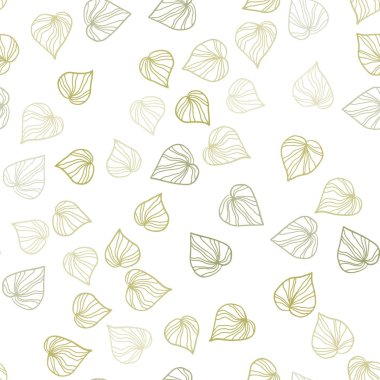 Açık mavi, sarı vektör yaprak ile sorunsuz doğal çizimleri. Renkli resimde doodle tarzı yaprakları ile. Duvar kağıdı, kumaş üreticileri için modaya uygun bir tasarım.