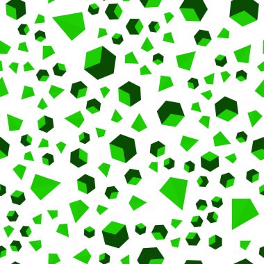 Işık yeşil vektör doku küpleriyle poli stiliyle kesintisiz, izometrik. Dekoratif tasarım çizgileri, küpleri ile soyut tarzda. Kartvizit, Web siteleri için şablon.