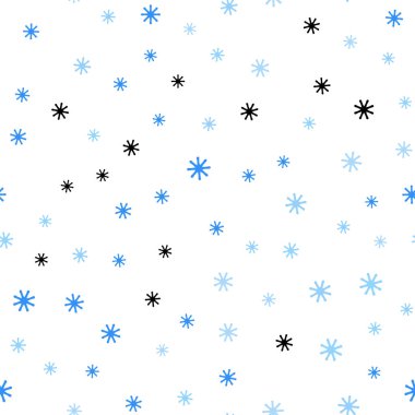 Hafif mavi vektör buz kar taneleri sorunsuz şablonu. Kristalleri ile glitter soyut Illustration buz. Desen tasarım kumaş, duvar kağıtları.