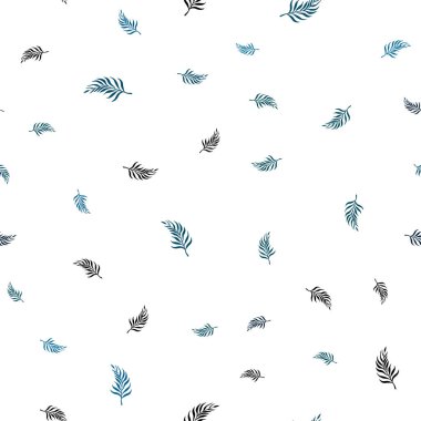 Hafif mavi vektör yaprakları ile seamless zarif modeli. Hint tarzı ile bulanık dekoratif tasarım bırakır. Desen için modaya uygun Kumaş, duvar kağıtları.