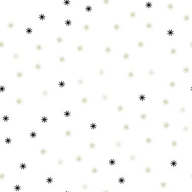 Işık yeşil vektör renkli kar taneleri ile sorunsuz doku. Degrade arka plan üzerinde renkli kar taneleri. Tekstil, kumaş, duvar kağıtları için tasarım.