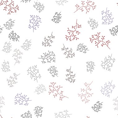 Koyu mavi, kırmızı sorunsuz doğal zemin dalları ile vektör. Glitter soyut illüstrasyon yaprakları ve dalları ile. Kartvizit, Web siteleri için şablon.