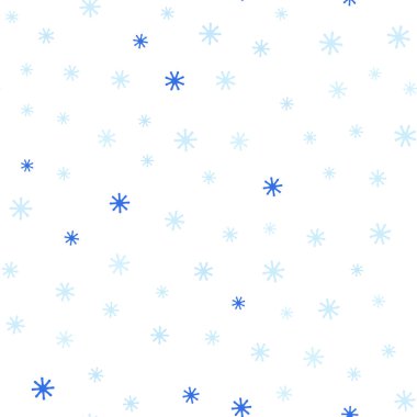 Xmas kar taneleri ile sorunsuz arka plan ışık mavi vektör. Kar Noel tarzı ile parlayan renkli resimde. Doku pencere panjur, perdeler için.