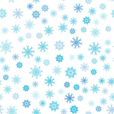 Xmas kar taneleri ile sorunsuz arka plan ışık mavi vektör. Modern geometrik soyut Illustration kristalleri ile buz. Desen tasarım pencere panjur, perdeler.