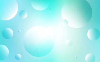 Açık mavi, yeşil vektör doku diskler ile. Kabarcıkları ile soyut tarzda bulanık dekoratif tasarım. Güzel tasarım, iş reklam için.