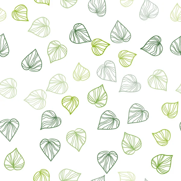 浅绿色矢量无缝抽象背景与叶子 五颜六色的抽象例证与叶子在涂鸦样式 面料制造商的时尚设计 — 图库矢量图片