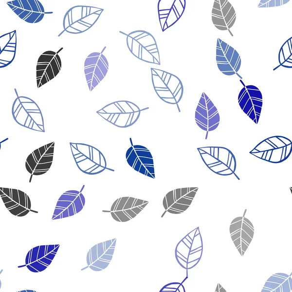 Темно Синий Вектор Безморщинистой Текстуры Листьями Красочная Абстрактная Иллюстрация Листьями — стоковый вектор