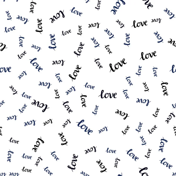 深蓝色矢量无缝背景与爱的文字 用抽象风格的爱情词语装饰插图 网站模板 — 图库矢量图片