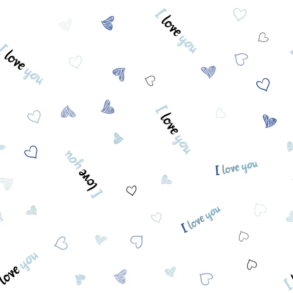 Vecteur Bleu Clair Mise Page Transparente Avec Des Cœurs Doux — Image vectorielle
