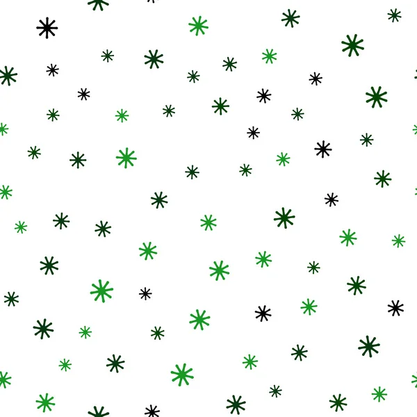 Vector Verde Claro Textura Sin Costuras Con Copos Nieve Colores — Archivo Imágenes Vectoriales