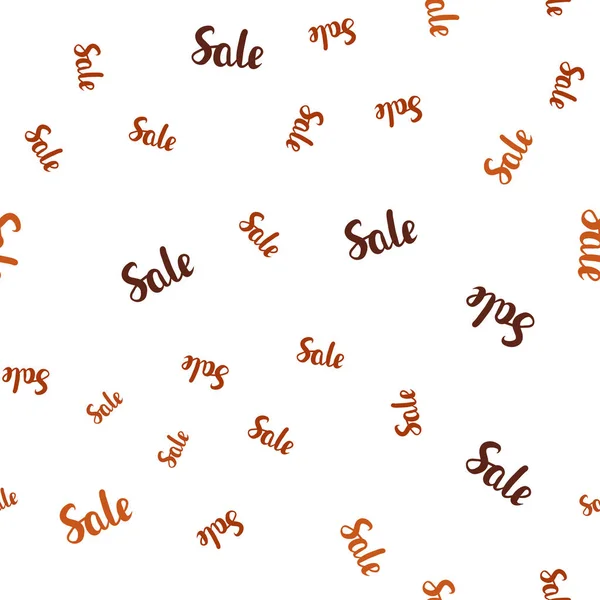 Fond Sans Couture Vecteur Orange Clair Avec Des Mots Vente — Image vectorielle