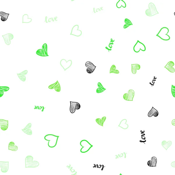 Светло Зеленая Обложка Цитатой Love You Сердца Романтическая Иллюстрация Красочной — стоковый вектор