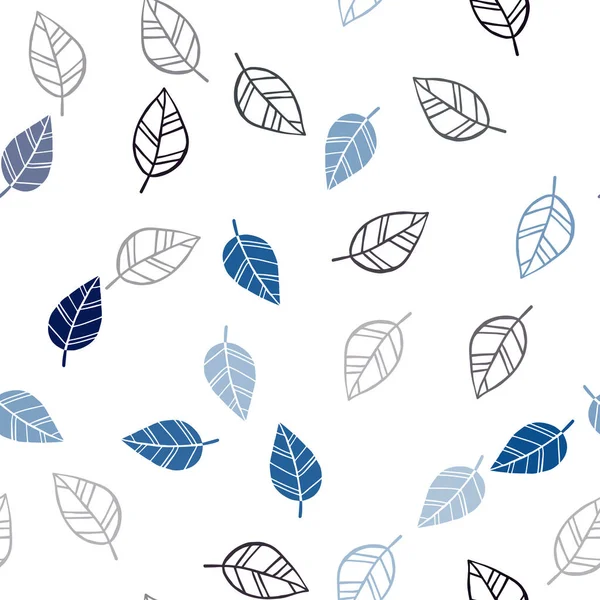 Dunkelblauer Vektor Nahtloser Abstrakter Hintergrund Mit Blättern Kreative Illustration Verschwommenem — Stockvektor