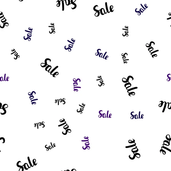 Dark Purple Vector Seamless Pattern Sale Signs Shining Colorful Illustration — Stock Vector