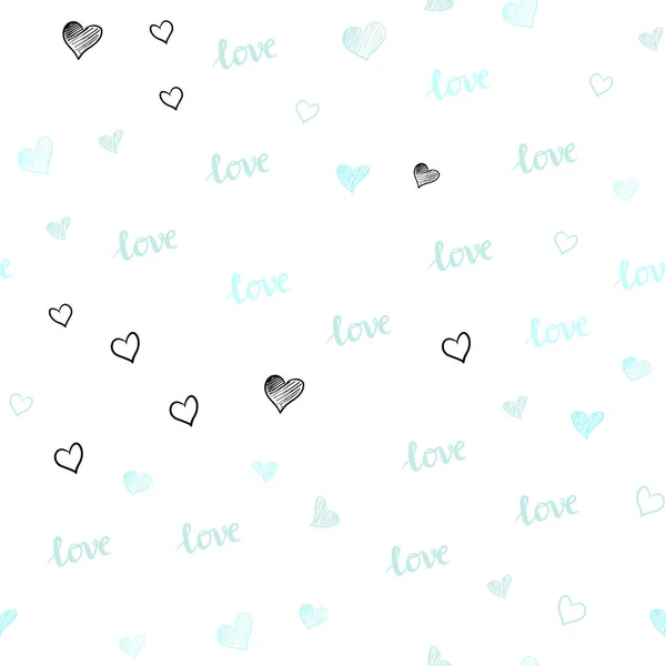 Vecteur Bleu Clair Motif Sans Couture Avec Phrase Love You — Image vectorielle