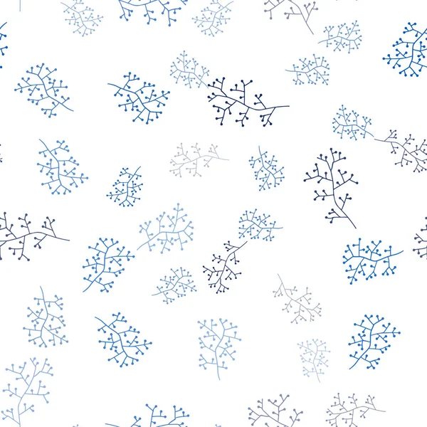 浅蓝色矢量无缝优雅的背景与分支 有叶子 树枝的模糊风格的创意插图 壁纸的设计模式 — 图库矢量图片