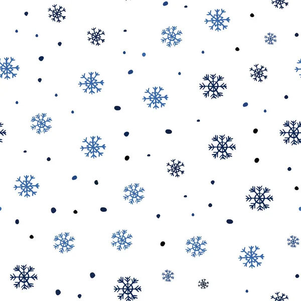 Темно Синий Вектор Безморщинистой Планировки Яркими Снежинками Блестящие Абстрактные Иллюстрации — стоковый вектор