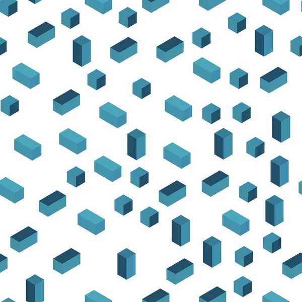 浅蓝色向量无缝 等距背景与长方形 带有一组五颜六色的矩形的插图 壁纸的设计模式 — 图库矢量图片