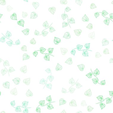 Işık yeşil vektör yaprak ile sorunsuz zarif şablonu. Doodle yaprakları gradyan ile Origami tarzında Illustration. Desen için modaya uygun Kumaş, duvar kağıtları.