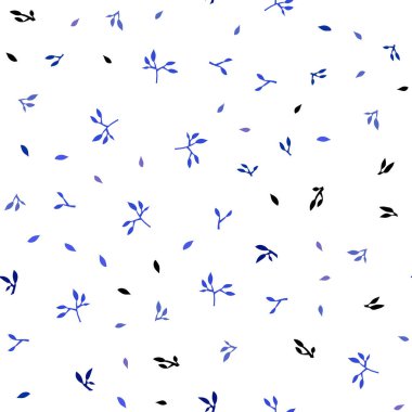 Yaprakları ile ışık mavi vektör sorunsuz doodle düzeni. bulanık arka plan gradyan ile yapraklarda. Desen için modaya uygun Kumaş, duvar kağıtları.