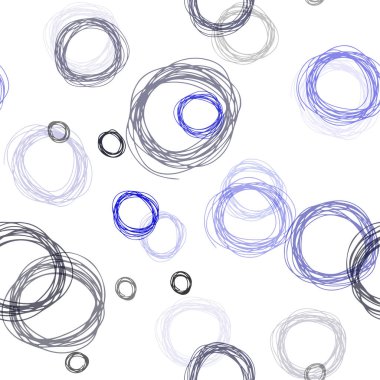 Koyu mavi daireler ile sorunsuz şablon vektör. Bulanık daireler doğa tarzı ile güzel renkli resimde. Desen tasarım kumaş, duvar kağıtları.