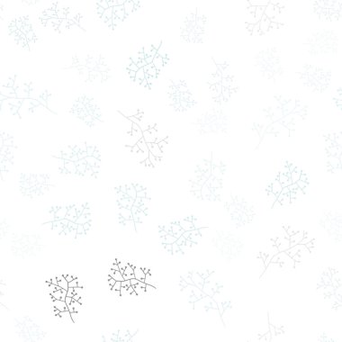 Hafif mavi vektör sorunsuz doodle doku dalları ile. Bulanık tarzı yapraklar, dallar ile yaratıcı çizimde. Desen tasarım kumaş, duvar kağıtları.