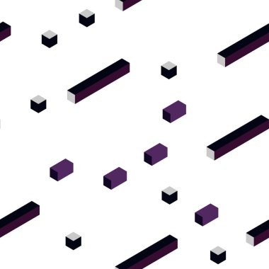 Koyu pembe, mavi dikdörtgenler ile kesintisiz, izometrik arka plan vektör. Dikdörtgenler renkli gradyan ile arka plan üzerinde. Desen tasarım kumaş, duvar kağıtları.