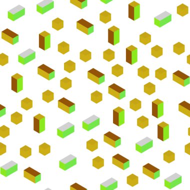 Açık yeşil, sarı vektör kesintisiz, izometrik desen kare tarzı. Dikdörtgenler ve kareler ile güzel illüstrasyon. Doku pencere panjur, perdeler için.