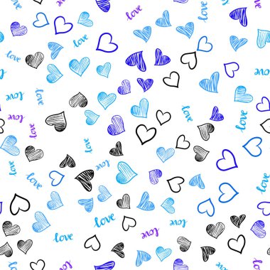 Pembe, mavi vektör sorunsuz kapak teklif Love You ile kalpleri. Renkli gradyan ifade Love You, kalpleri soyut tarzda. Doku pencere panjur, perdeler için.