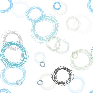 Açık mavi, yeşil vektör disklerle sorunsuz doku. Renkli gradyan ile arka plan üzerinde bulanık kabarcıklar. Tekstil, kumaş, duvar kağıtları için tasarım.