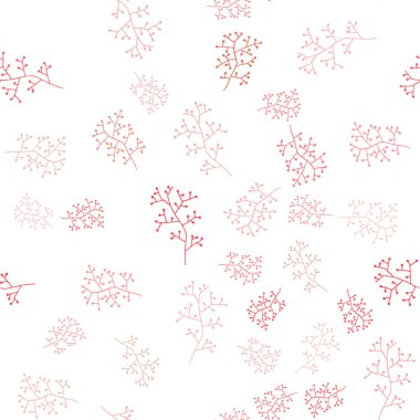 Işık kırmızı vektör dalları ile sorunsuz arka plan. Yaprakları ve dalları ile modern soyut resim. Kartvizit, Web siteleri için şablon.