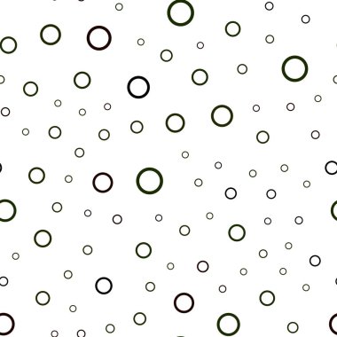 Koyu yeşil, kırmızı daireler ile sorunsuz şablon vektör. Soyut illüstrasyon renkli baloncuklar doğa tarzı ile. Desen doku duvar kağıdı olarak kullanılabilir.