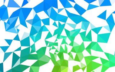 Açık mavi, vektör Çokgen soyut düzen yeşil. Üçgenler ile renkli soyut resimde. Marka kitap için yeni şablon.