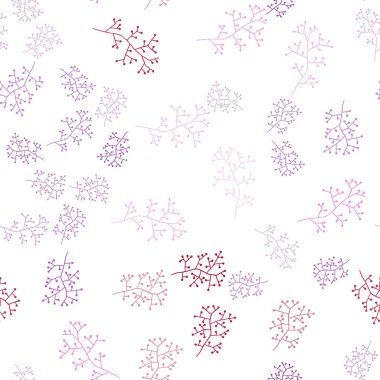 Işık mor, pembe vektör sorunsuz soyut tasarım dalları ile. Yaprakları ve dalları ile modern soyut resim. Kartvizit, Web siteleri için şablon.