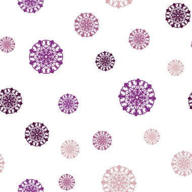 Hafif pembe vektör buz kar taneleri sorunsuz şablonu. Parlayan illüstrasyon kar Noel tarzı ile renkli. Desen için modaya uygun Kumaş, duvar kağıtları.