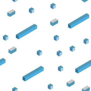 Hafif mavi vektör desen kare tarzı kesintisiz, izometrik. İllüstrasyon renkli dikdörtgenler dizi. Tasarım için duvar kağıdı, kumaş üreticileri.