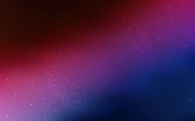 Koyu mavi, kırmızı vektör desen ile gece gökyüzü yıldız. Gökada yıldız ile basit tarzı dekoratif tasarım bulanık. Akıllı tasarım, iş reklam için.