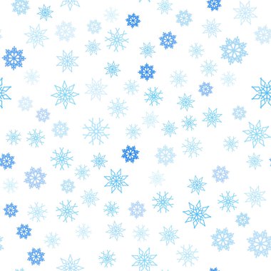 Hafif mavi vektör buz kar taneleri sorunsuz şablonu. Parlayan illüstrasyon kar Noel tarzı ile renkli. Kartvizit, Web siteleri için şablon.