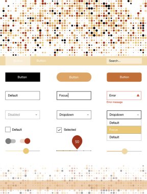 Daireler ile ışık turuncu vektör stil rehberi. Başlığını renkli gradyan daireler modern stil kılavuzu. Web siteleri, açılış sayfaları için güzel düzeni.