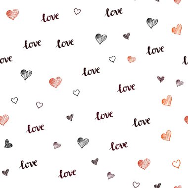 Koyu turuncu vektör sözler, kalpleri ile sorunsuz arka plan. Resimde ifade Love You, Sevgililer günü için kalp ile. Doku pencere panjur, perdeler için.