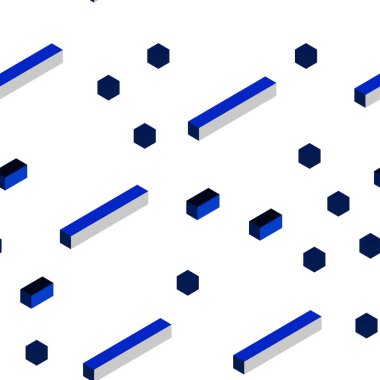 Koyu mavi rhombus kesintisiz, izometrik şablonuyla vektör. İllüstrasyon renkli dikdörtgenler dizi. Desen için modaya uygun Kumaş, duvar kağıtları.