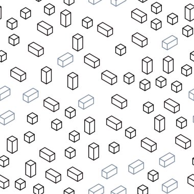 Koyu mavi dikdörtgen tarzı kesintisiz, izometrik doku vektör. Dikdörtgenler ve kareler ile güzel illüstrasyon. Desen tasarım kumaş, duvar kağıtları.