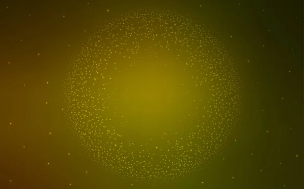 Verde Oscuro Cubierta Vectores Amarillos Con Estrellas Astronómicas Ilustración Abstracta — Vector de stock