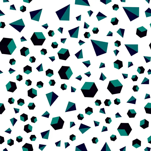 Bleu Foncé Vert Vecteur Sans Couture Couverture Isométrique Avec Triangles — Image vectorielle