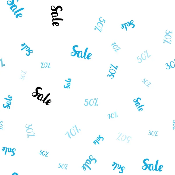 Fond Sans Couture Vecteur Bleu Clair Avec Signes Ventes Illustration — Image vectorielle