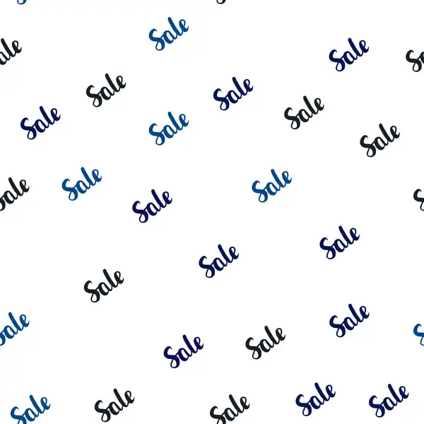 Textura Sem Emenda Vetorial Blue Escuro Com Venda Simbols Ilustração —  Vetores de Stock