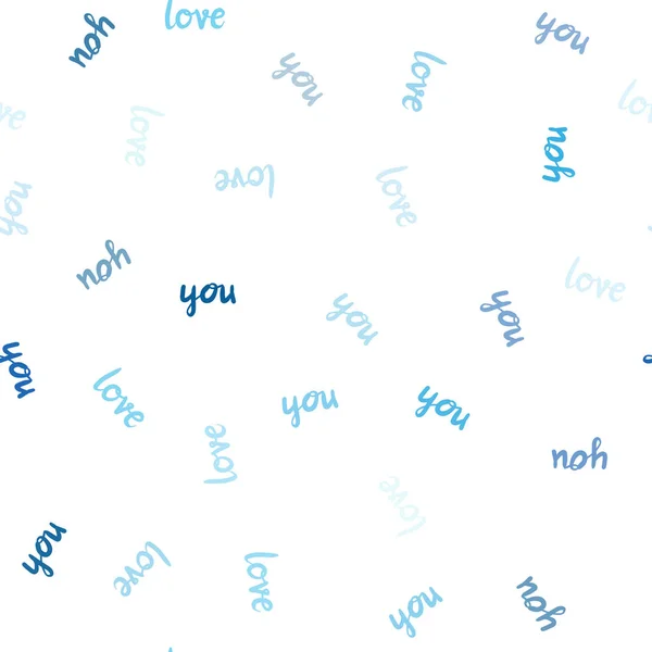 Φως Μπλε Διάνυσμα Απρόσκοπτη Σκηνικό Φράση Love You Πολύχρωμη Εικονογράφηση — Διανυσματικό Αρχείο