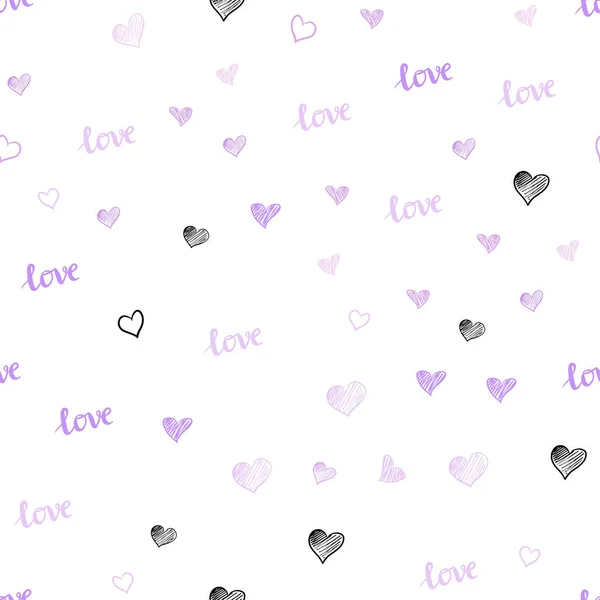 Fond Sans Couture Vecteur Violet Clair Avec Phrase Love You — Image vectorielle