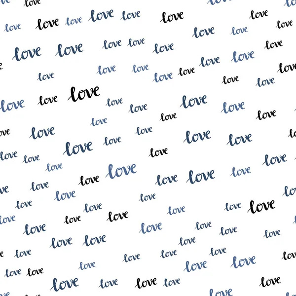 파란색 사랑의 단어와 텍스트 스타일의 디자인 디자인 — 스톡 벡터